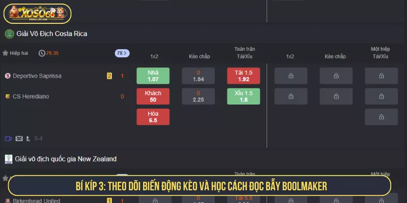 Cách Cá Độ Bóng Đá Không Thua Và Bí Quyết Từ Chuyên Gia Bí kíp 3: Theo dõi biến động kèo và học cách đọc bẫy Boolmaker
