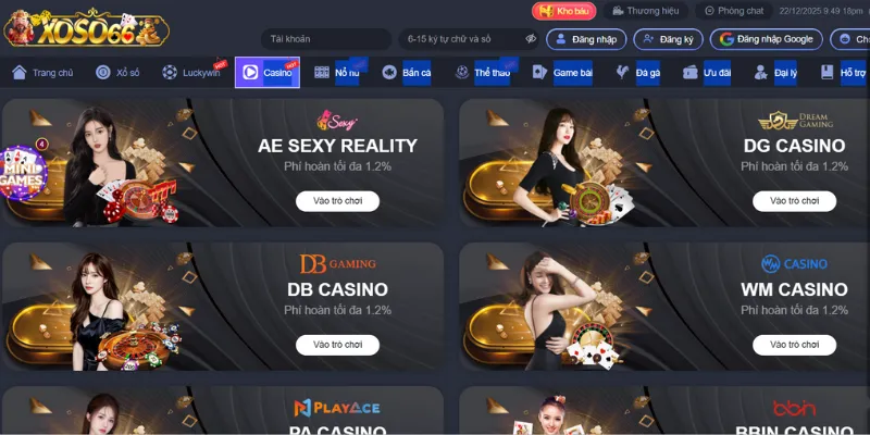 Xoso66 – Đăng Ký Xổ Số 66 Nhanh, Đặt Cược Linh Hoạt Người chơi được trải nghiệm sân chơi casino online minh bạch
